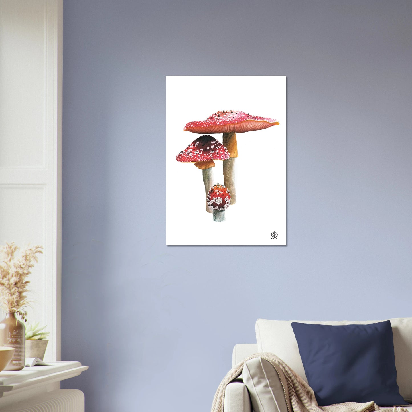 Fly Agarics mushroom watercolour art print by Jessica Reynolds — fine art giclée print.