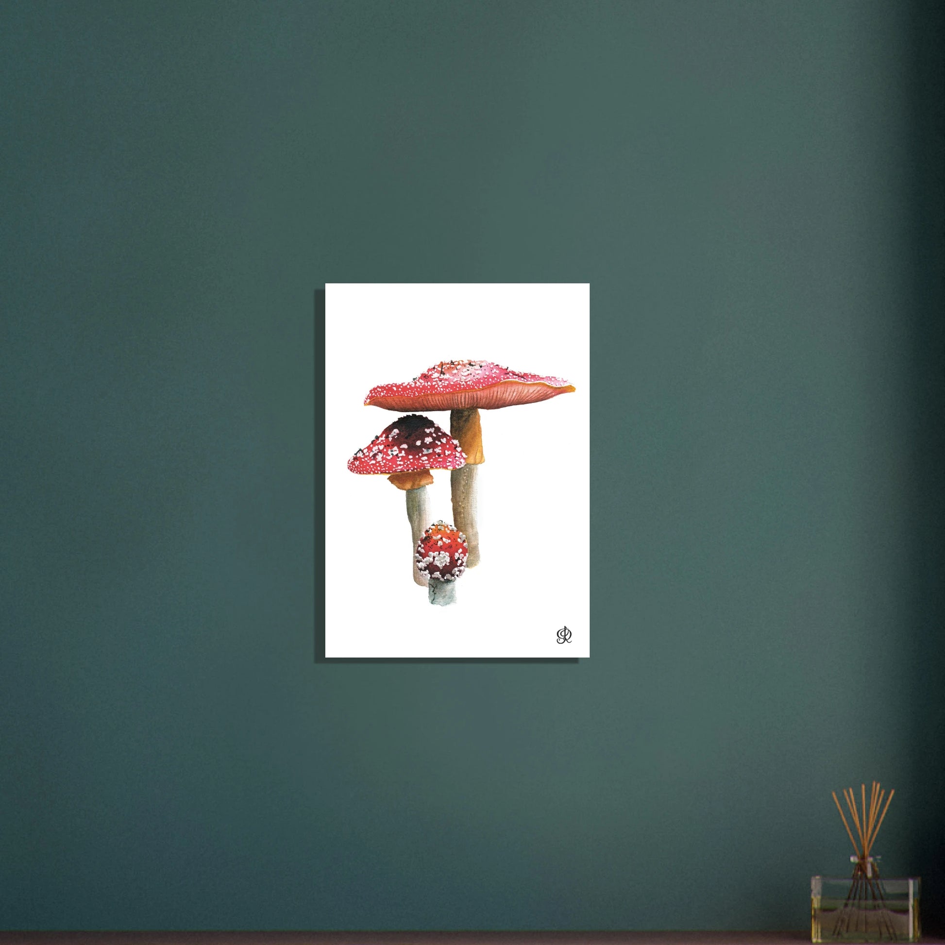 Fly Agarics mushroom watercolour art print by Jessica Reynolds — fine art giclée print.