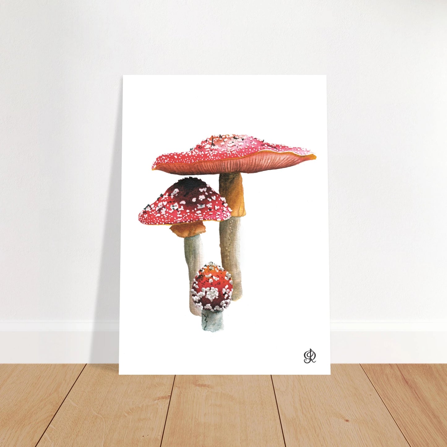 Fly Agarics mushroom watercolour art print by Jessica Reynolds — fine art giclée print.