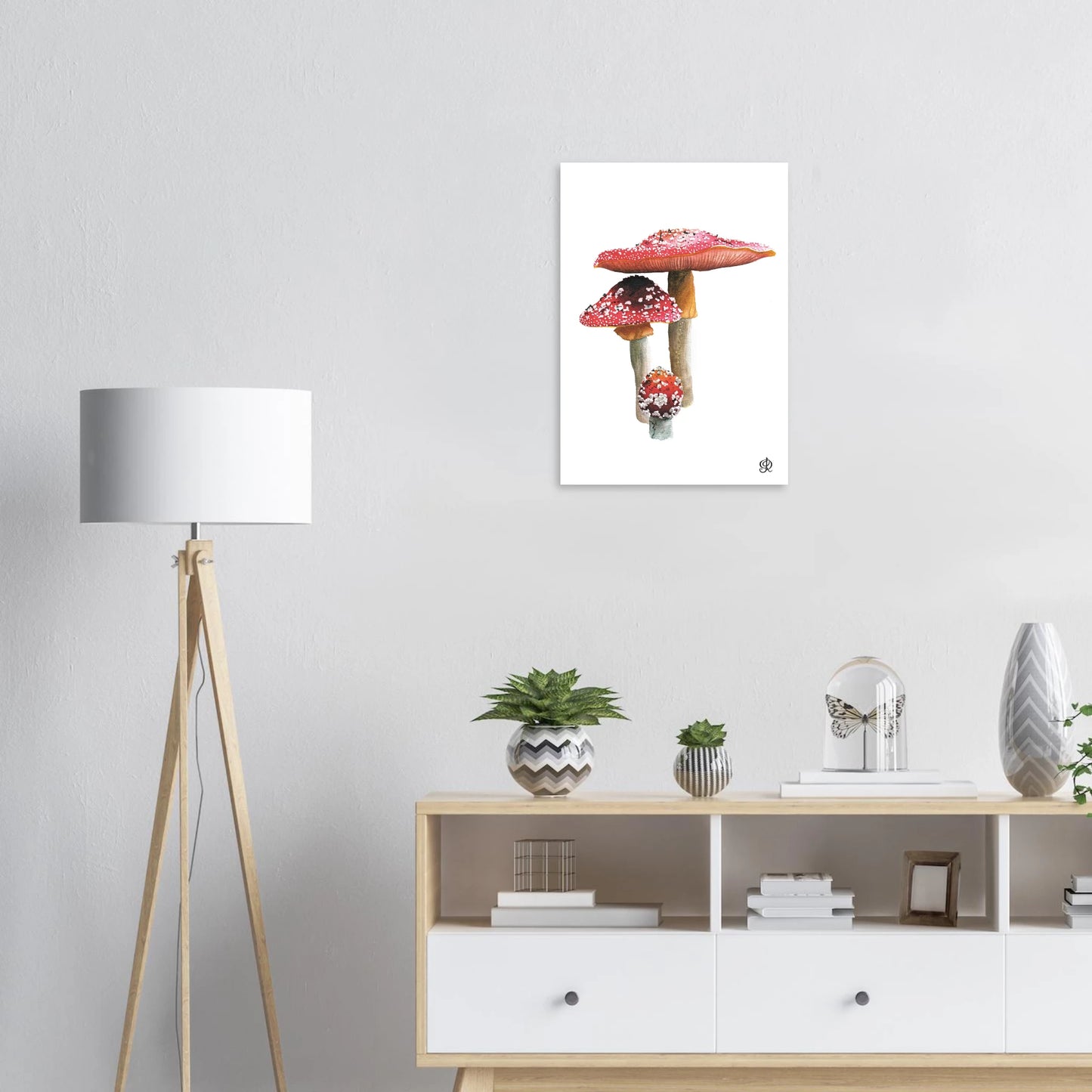 Fly Agarics mushroom watercolour art print by Jessica Reynolds — fine art giclée print.